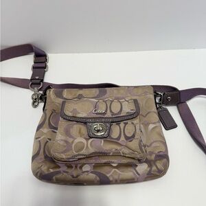 Coach Multicolor Turlock Swingpack Bag With Purple Strap, Stylish And Versatile